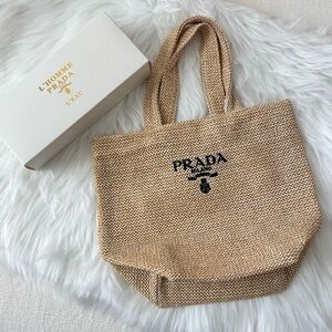 PRADA Raffia Tote Bag GWP  Small NEW